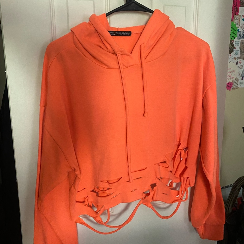 Crop Top Peach Hoodie